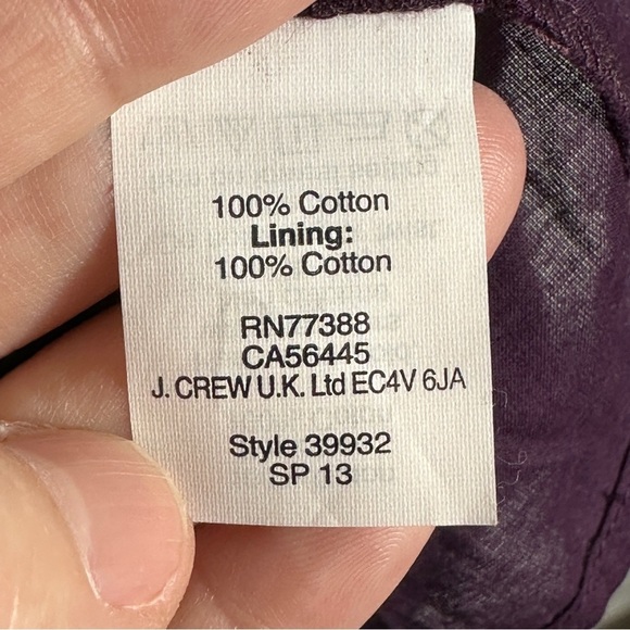 J Crew purple openwork cotton top, size 2, button, spring, summer, breathable - Picture 6 of 11